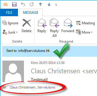 Show the recipient address in incoming emails