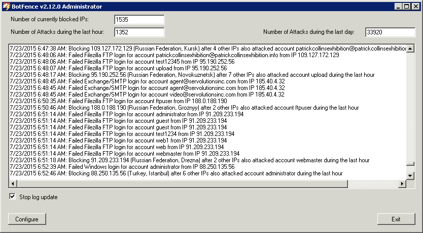 Dynamically blocks IP addresses of bots and hackers in your windows firewall wonderful Screen Shot