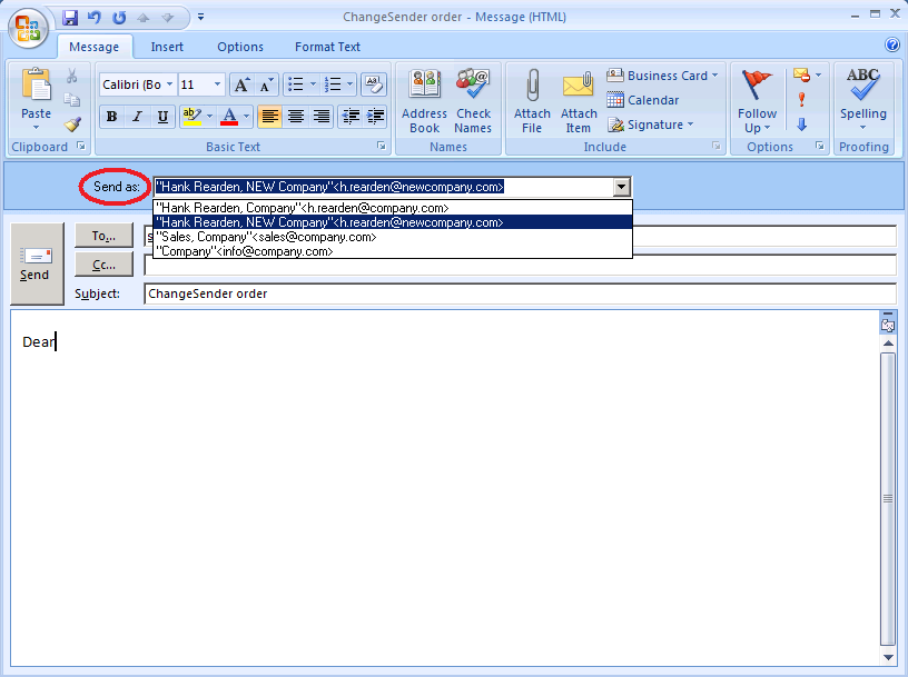 Screenshot of ChangeSender 2.92