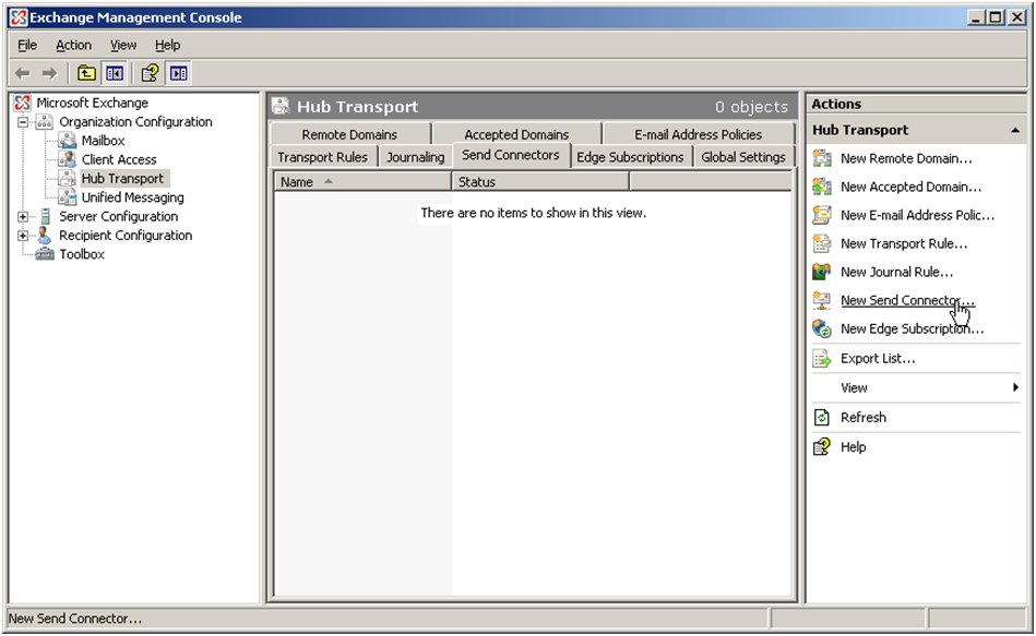 Exchange 2007 Send Connectors