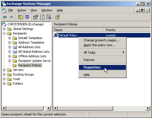 inoltro messaggio di posta elettronica in Windows Server 2003