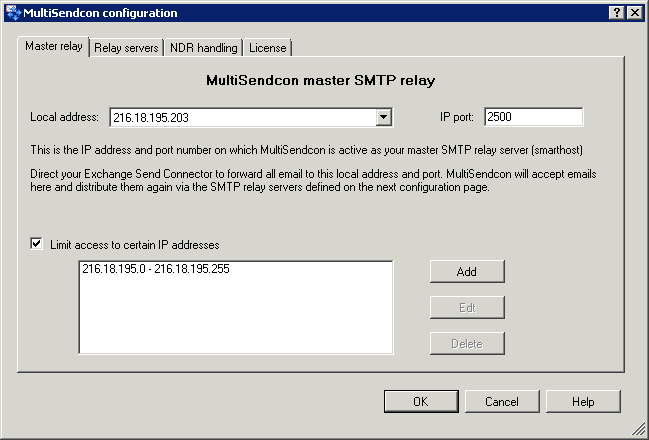 MultiSendcon Master Relay configuration - click for full size MultiSendcon Master Relay configuration - click for full size