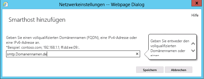 Exchange 2013 Neuer Sendeconnector, Smarthost - klicken für größere Ansicht Exchange 2013 Neuer Sendeconnector, Smarthost - klicken für größere Ansicht