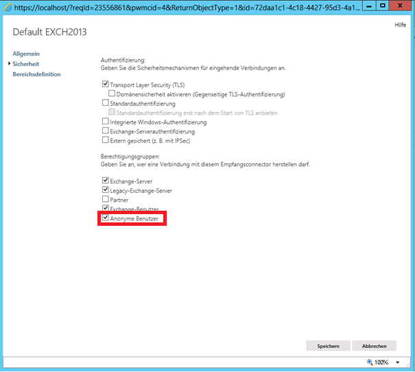 Exchange 2013 Empfangsconnector anonymer user - klicken für größere Ansicht Exchange 2013 Empfangsconnector anonymer user - klicken für größere Ansicht